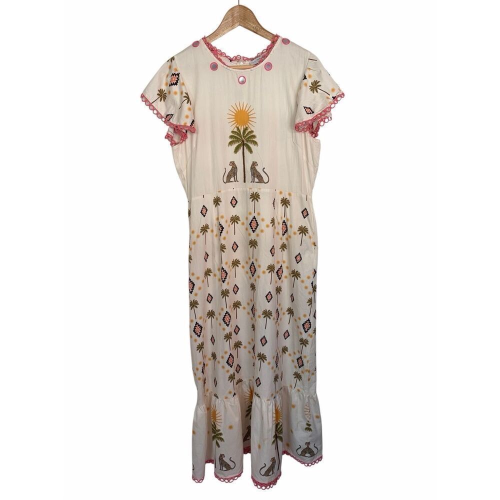 Never Fully Dressed Running Wild Midi Dress in Cotton White Size L - Picture 4 of 12